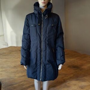 Andrew Marc Black Hooded Women’s Puffer Coat| Lg